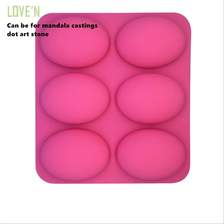 

LOVE'N LV066C candle holder fabrication oval egg shape soap plaster silicone mold for DIY mandala crafts concrete Cement resin