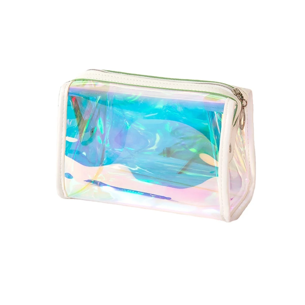

Wholesale Water-Resistant Hot Sell Waterproof Holographic Iridescent PVC Cosmetic Bag For Women, 3 colors