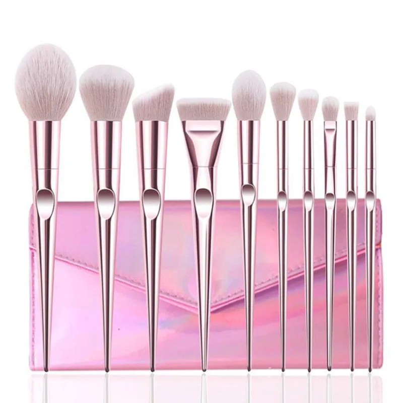 

HMU Drop Shipping Makeup Brush Set Women Beauty Tool Cheap Cruelty Free Synthetic Hair Plastic Handle Make Up Brushes