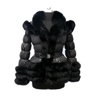 

China Manufacture High Quality Winter Padded Jacket women fox Fur Coat Down Jacket