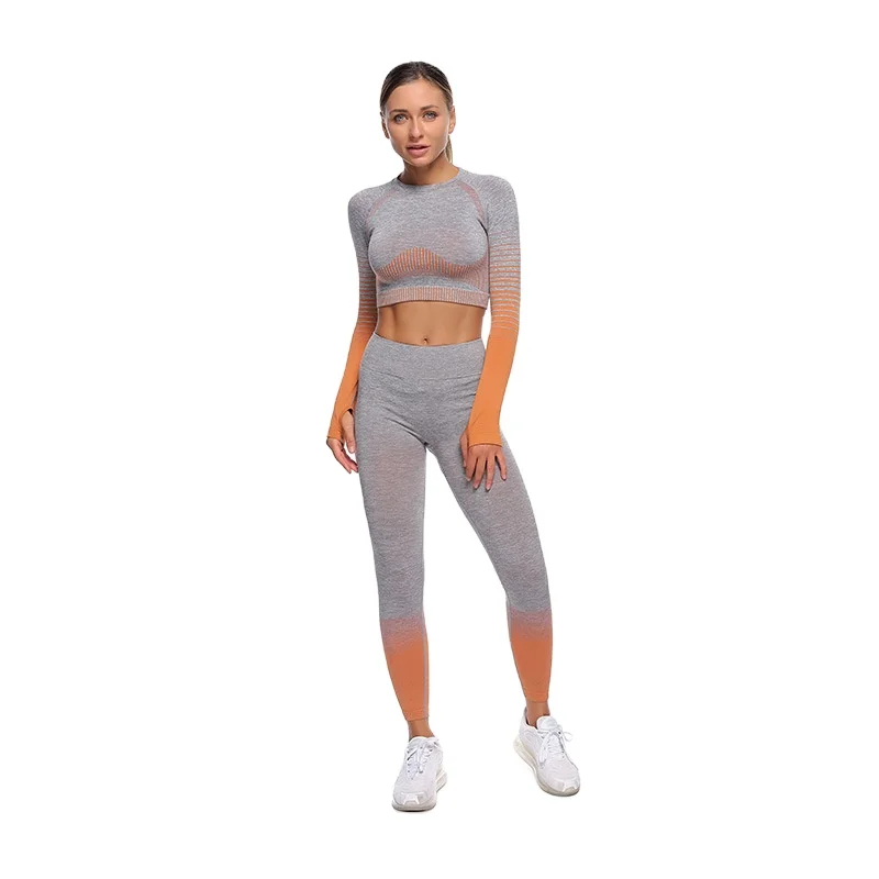 

Printing long-sleeved elastic waist women sport jumpsuit yoga pants fabric