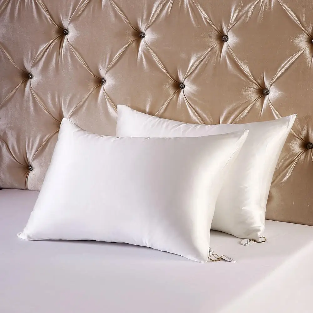 22毫米女王白色拉链 100% 桑蚕丝枕头套 - buy 枕套,丝绸枕套,纯丝