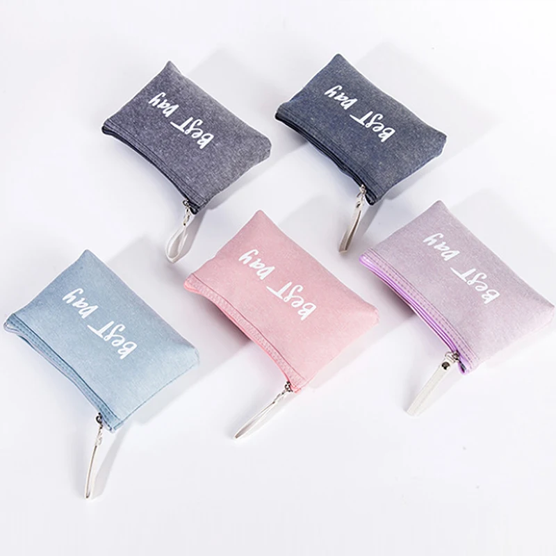 

2021 Low MOQ Letter Printed Zipper Cotton and Linen Cosmetic Bags Makeup Bag Travel High Capacity Packaging Bag for Women, Picture color