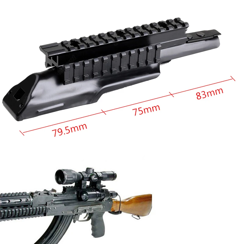 

New Tactical AK47 AK Tri-rail Integral Rail Mount Receiver Top Cover Scope Mount Picatinny Weaver Rail Base For Hunting Scope