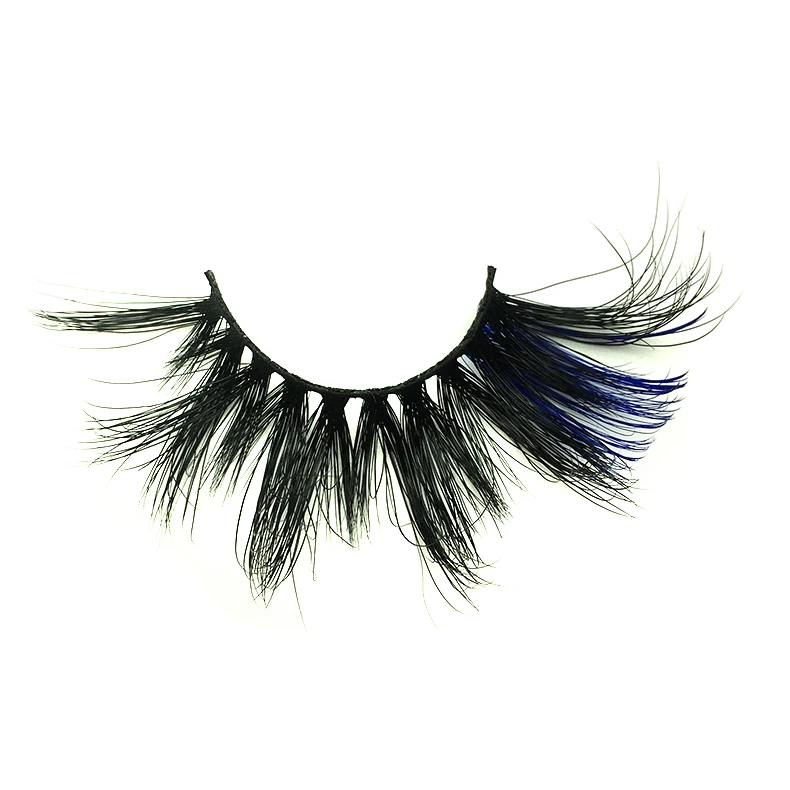 

25mm colored lashes vendor wholesale lashes with color 3D Handmade Colorful Lashes