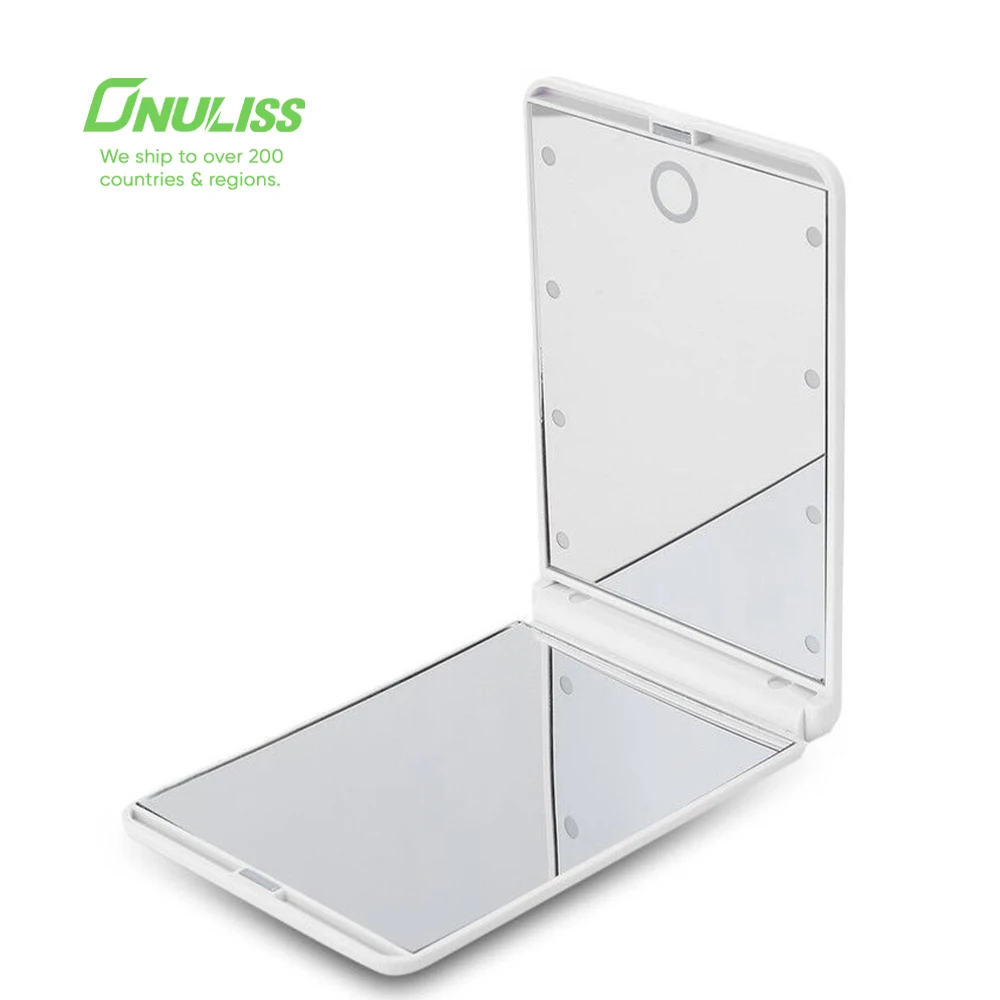 

Custom Logo Mirror Cosmetic Makeup LED Makeup Mirror with Lights, White, black