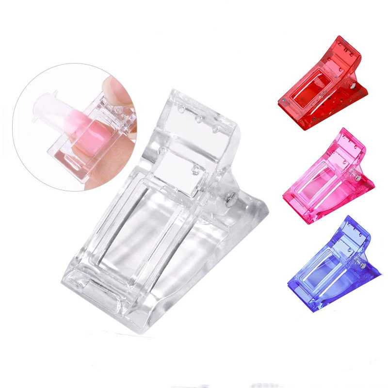 

Cheap Factory Selling Colorful Professional Nail Art Tool Quick Building Extension Crystal Long Nail Gel Clip, Clear
