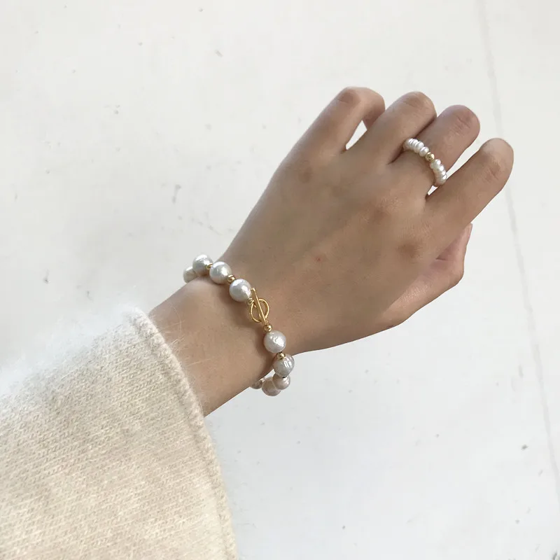 

Trendy Adjustable Freshwater Pearl Ring Mother Of Pearl Ring Imitation Pearl