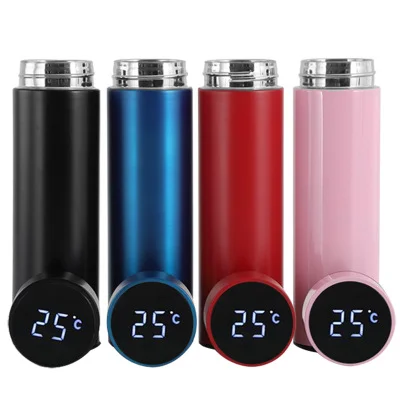 

HDT 500ml Hot and Cold Drinks Smart Vacuum Insulated 304 Stainless Steel Water Bottle with LED Temperature Display Lid, Customized color