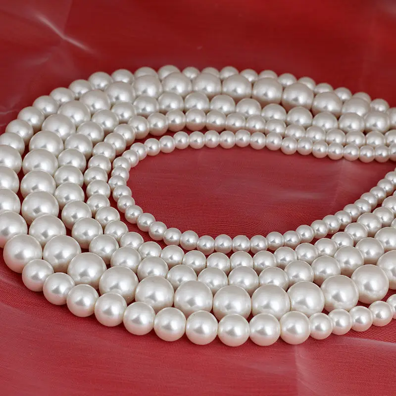 

Wholesale Fashion Handmade Jewelry Classic Glass Beads Necklace For Lady Stocks Selling Different Size Luxury Pearls Necklace