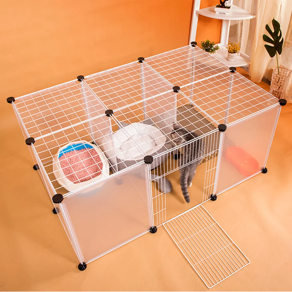 Multifunctional Diy Assembly Cat Cage Family Large House Double Layer Nest Fence Anti Jumping