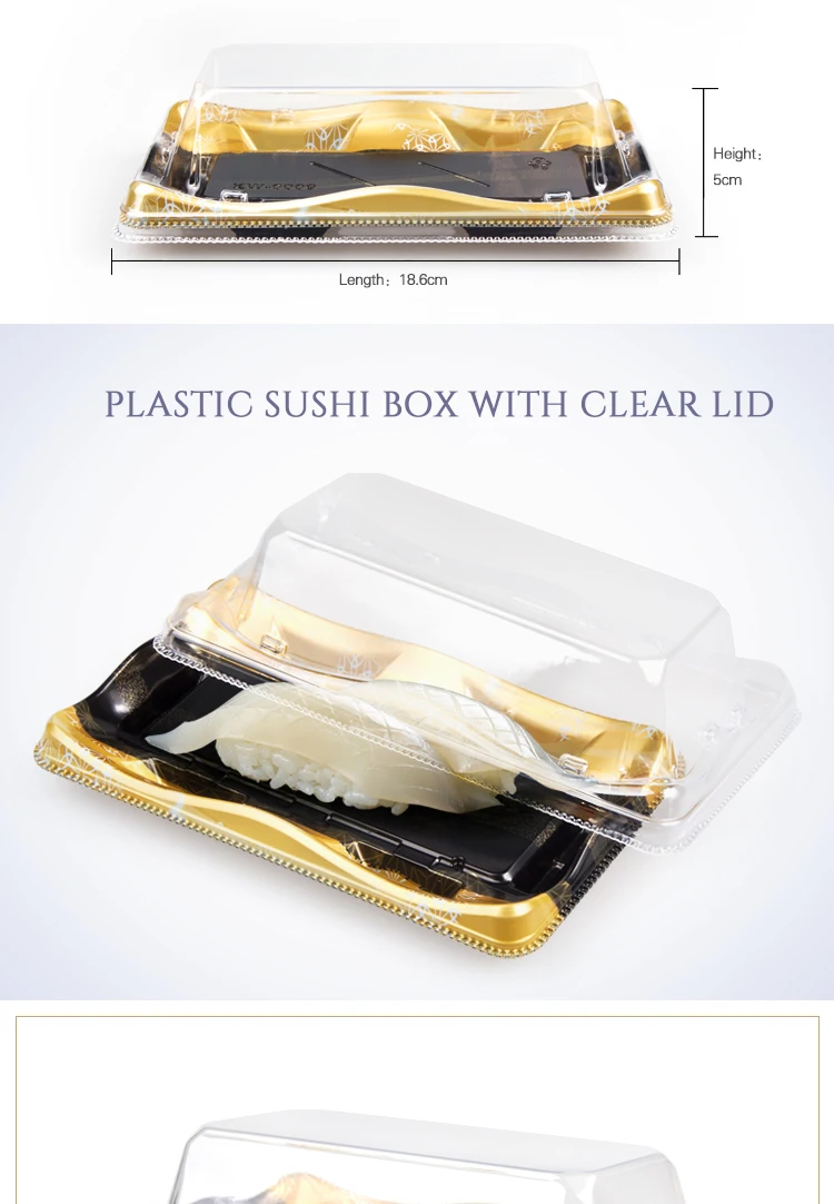 High quality PS square disposable japanese food sushi tray