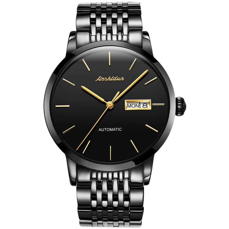 

JSDUN 8812 custom oem watch Promotional Japanese Movement Stainless Steel leather Waterproof automatic Mechanical Wrist Watch