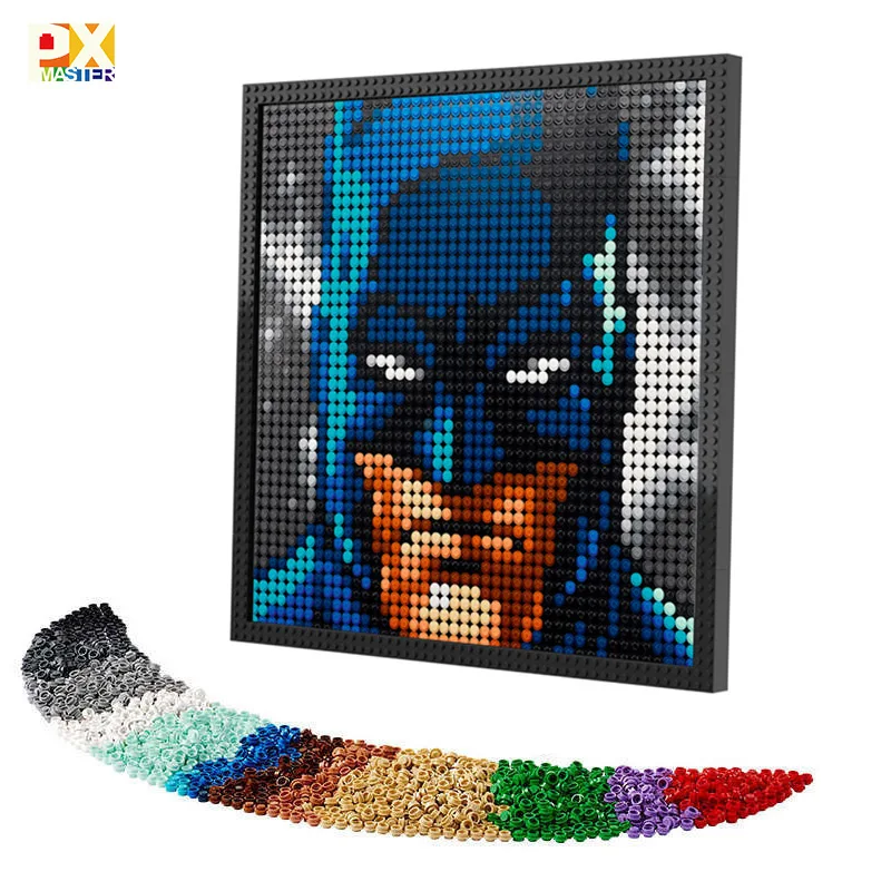 

2023 new arrival legoing picture toy bricks Famous MOC Pixel art building block for kids Bat-man Mosaic Art Jay Pixel photo