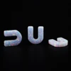 U Shape Letter Pendant Stone Man-Made Japan White Opal OP17