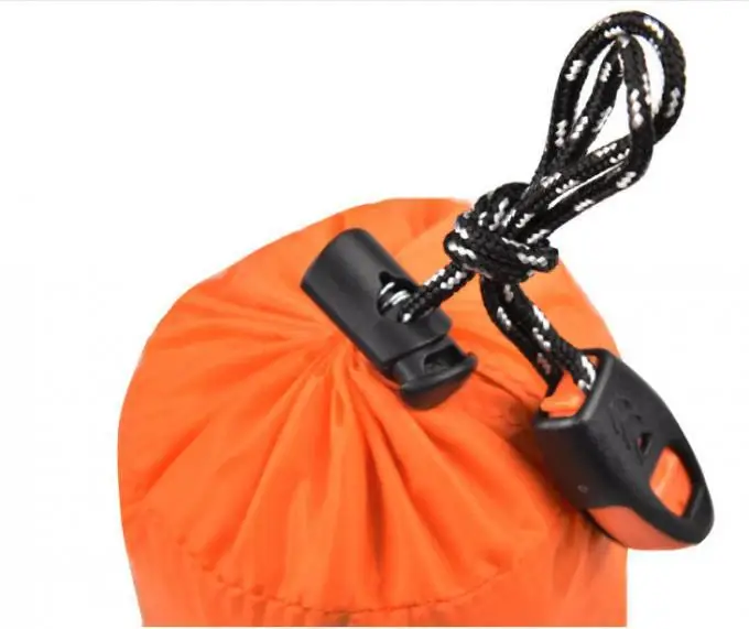 

2021 hot sale Orange portable survival belt survival whistle waterproof sleeping bag outdoor camping waterproof