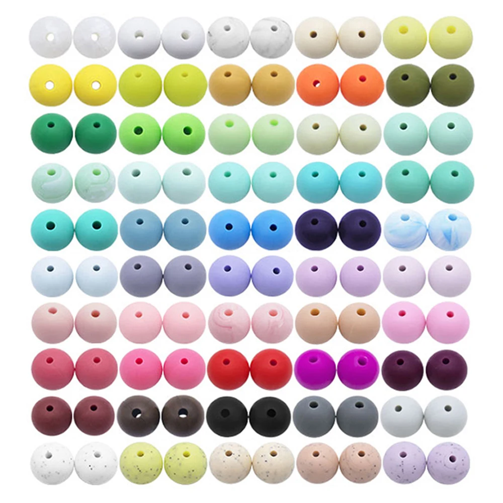 

9mm/12mm/15mm/20mm Round Shape Soft Chew Beads Silicone Teething Beads