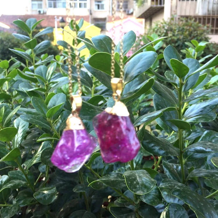 

Jialin jewelry fashion new purple crystal stone pendant necklace for women and men