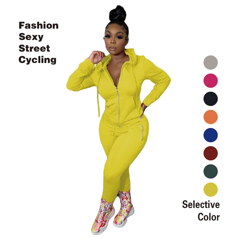 

2021 Designer Fall Plus Size Fashion Jogger Pants Set Biker Outfits Women Two Piece Set