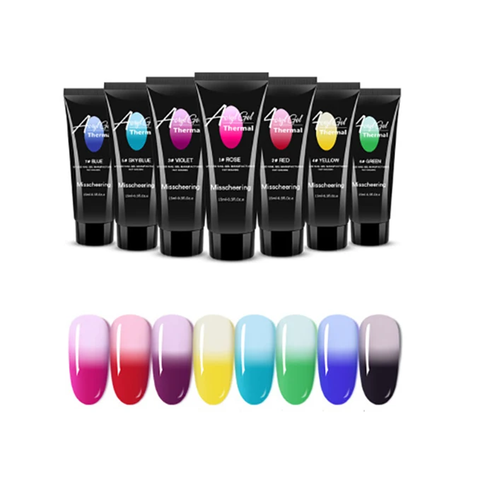 

Hot sale extention Nail Gel Polish Crystal UV LED Builder Gel Tips with Manicure Extend Brush Nail chips for nail art