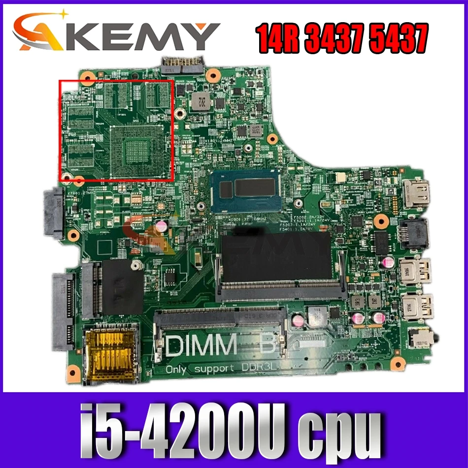 

Akemy 0YGRK4 YGRK4 for Dell 14R 3437 5437 Laptop motherboard 12307-2 i5-4200U tested