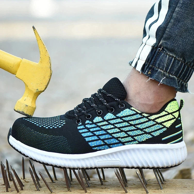 

Steel Toe Work Shoes Women's Safety Shoes Casual Breathable Outdoor Sneakers Puncture Proof Comfortable Work Boots, Black