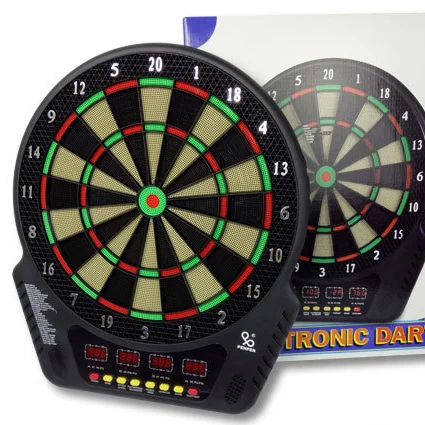 

Two Power Supply Automatic Scoring Electronic Safe Dart Board with Digital LED Dart Board, Black