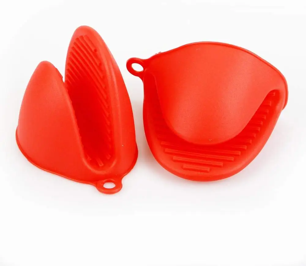

Kitchen Silicone Heat Resistant Oven Mitts Cooking Baking Gloves Insulation Non Stick Anti-slip Pot Bowel Holder Clip, Blue,orange,pink,green