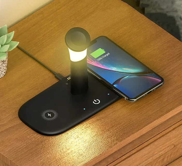 

Tendencia 2021 15W 5 in 1 Fast Multifunctional Wireless Charging Night Light, Black/wthite