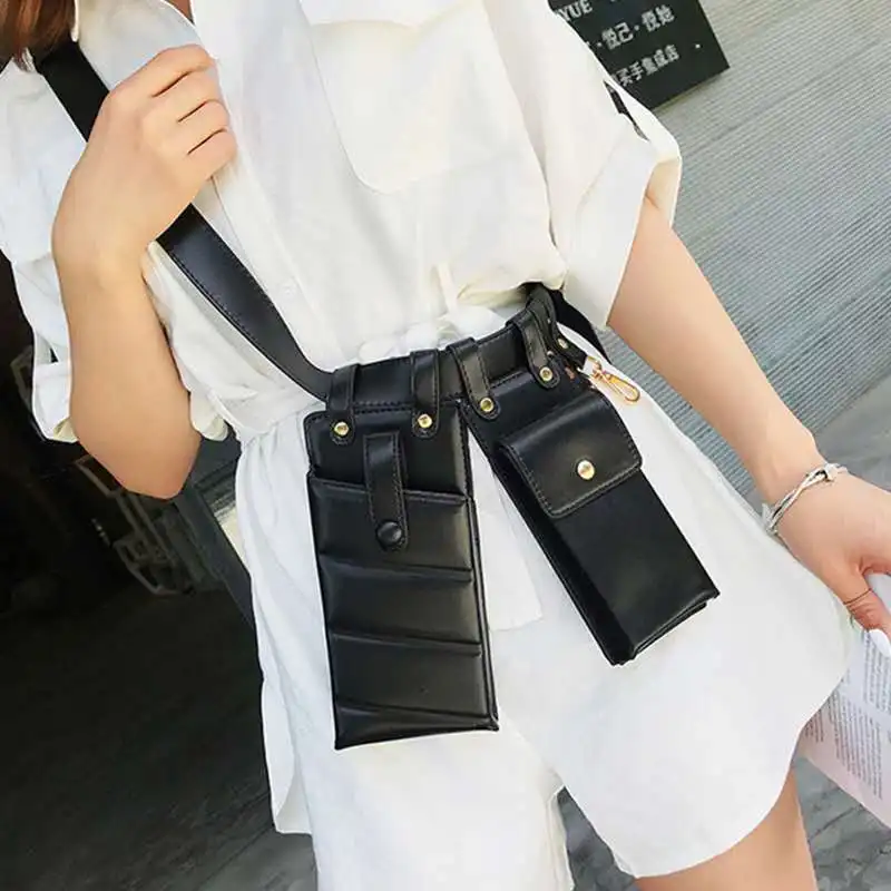 

2020 black fanny pack ladies waist bag luxury designers fashion leather belt bags, 4 colors