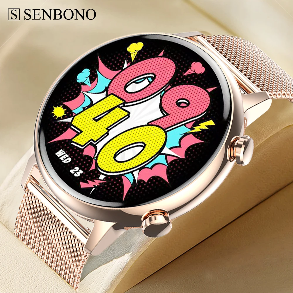 

SENBONO HK39 Smart Watch Women NFC answer Call waterproof blood oxygen Sports Fitness Tracker Smartwatch AMOLED for IOS Android