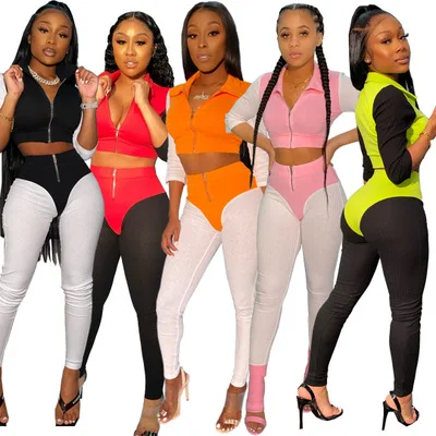 

B14714A 2020 European lady hot style sexy 2 piece women sports fashion clothes, Shown