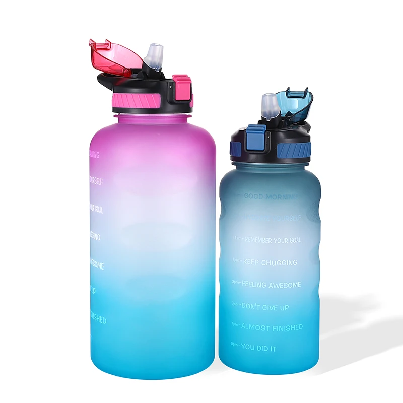 

64 oz 128OZ Bpa Free PETG SK Tritan Plastic Sports Bottle Motivational Fitness Gallon Water Bottles With Time Marker
