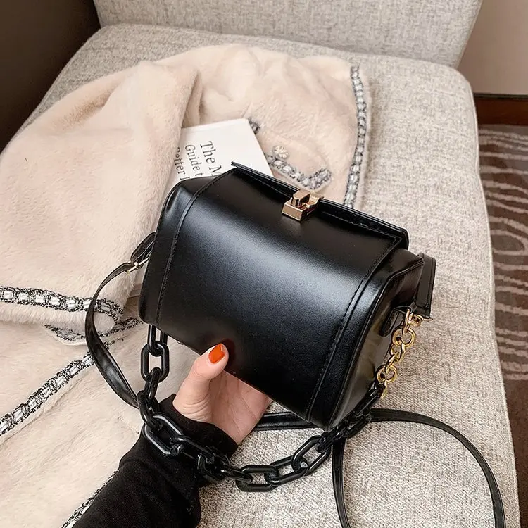 

2020 Autumn and winter new trendy fashion all-match women messenger bag sling crossbody and purse pu leather box ladies handbags, Coffee,black,khaki,white