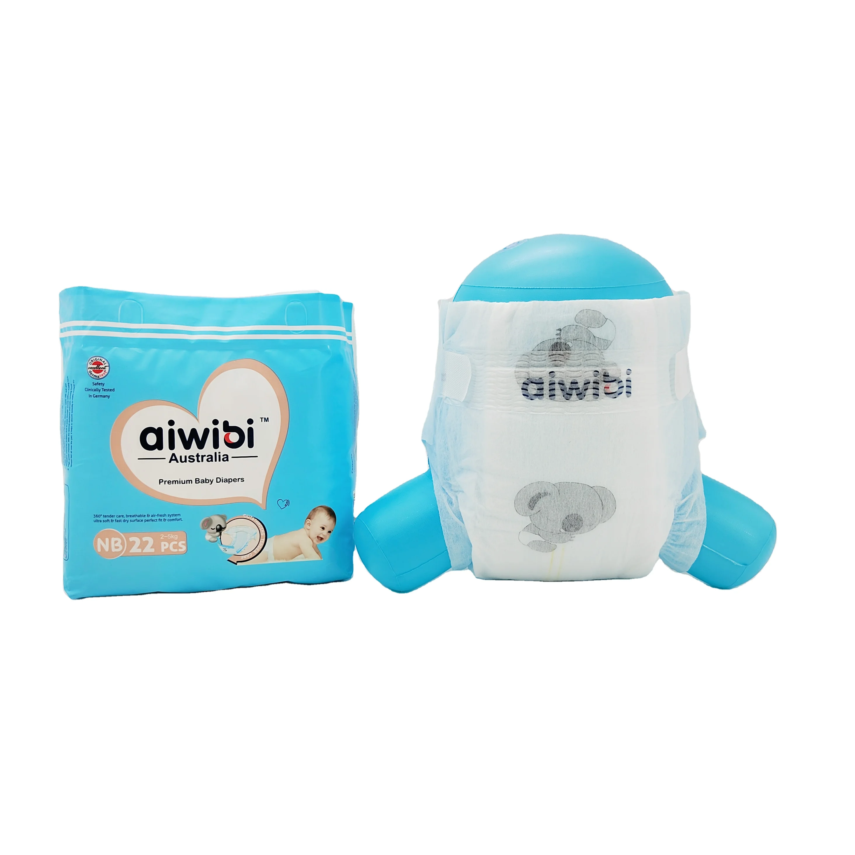 

Aiwibi High Quality Competitive Price Cloth Like Baby Nappies Manufacturer Disposable Baby Diaper Pants Producer