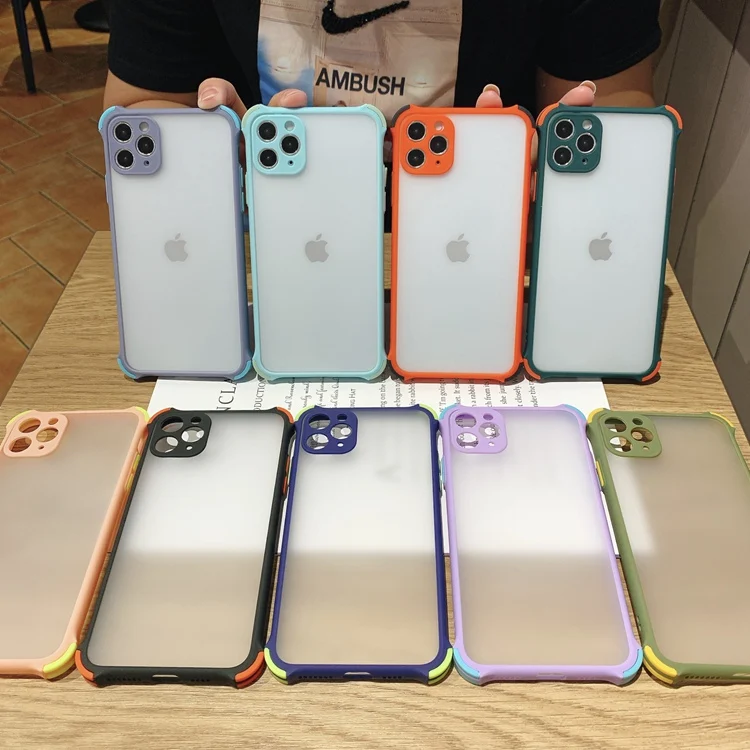 

For iPhone 12 Case,Frosted Clear Airbag Matte Anti-Scratch Shockproof Matte Phone Case for iPhone 11 12 Pro Max