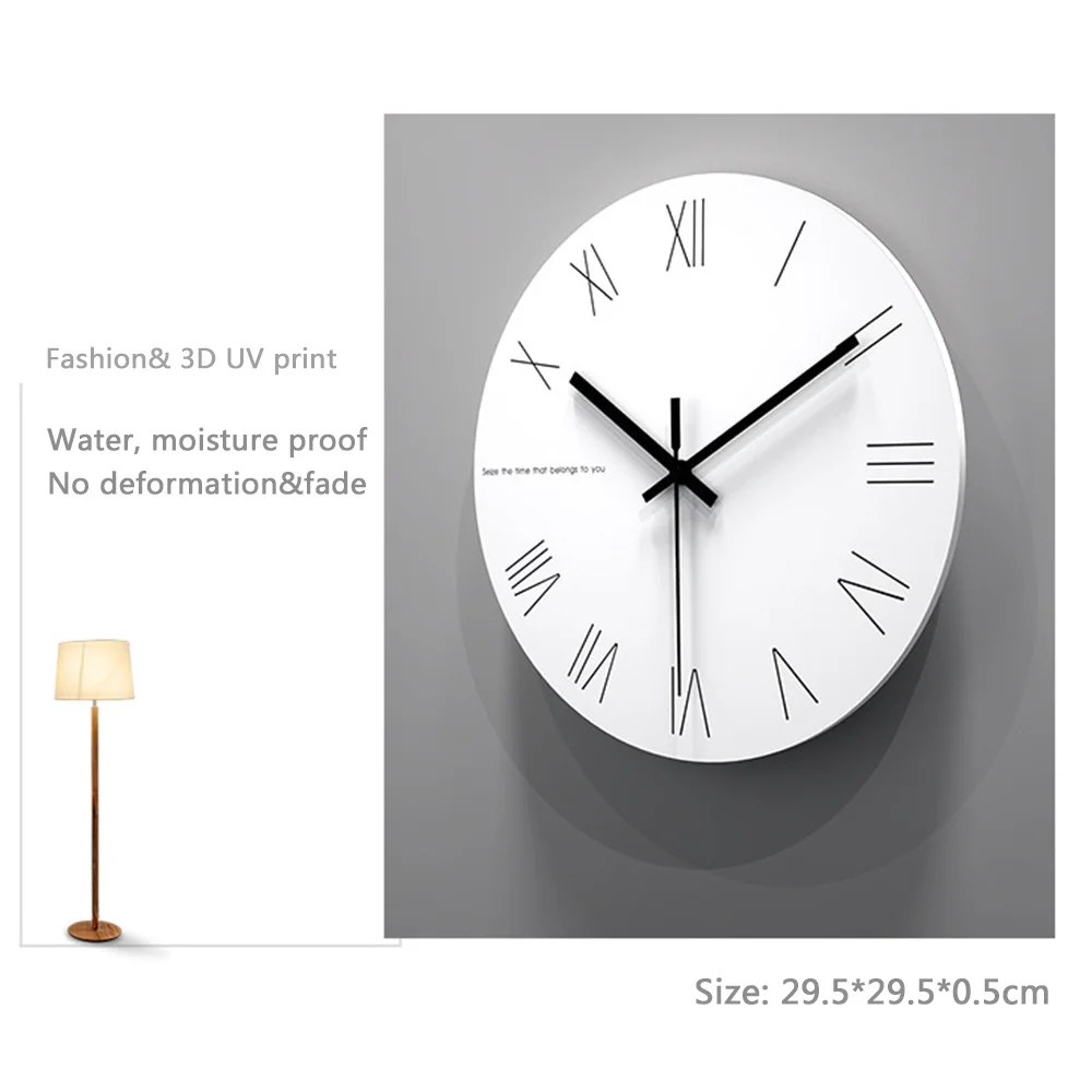 Brief Design Wall Clock With Separate Numbers 12 Inch Diameter Pendulum