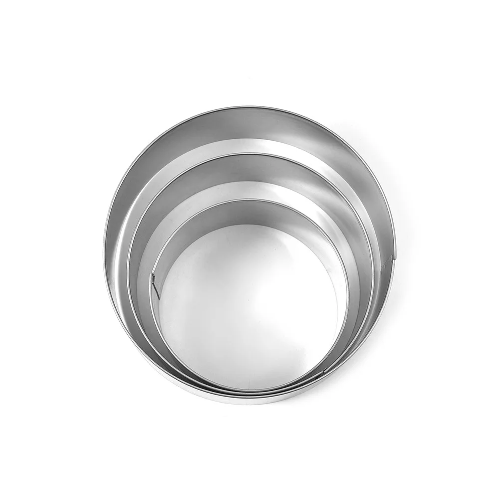 

Factory direct sale 3 pieces stainless steel mousse cake mold set