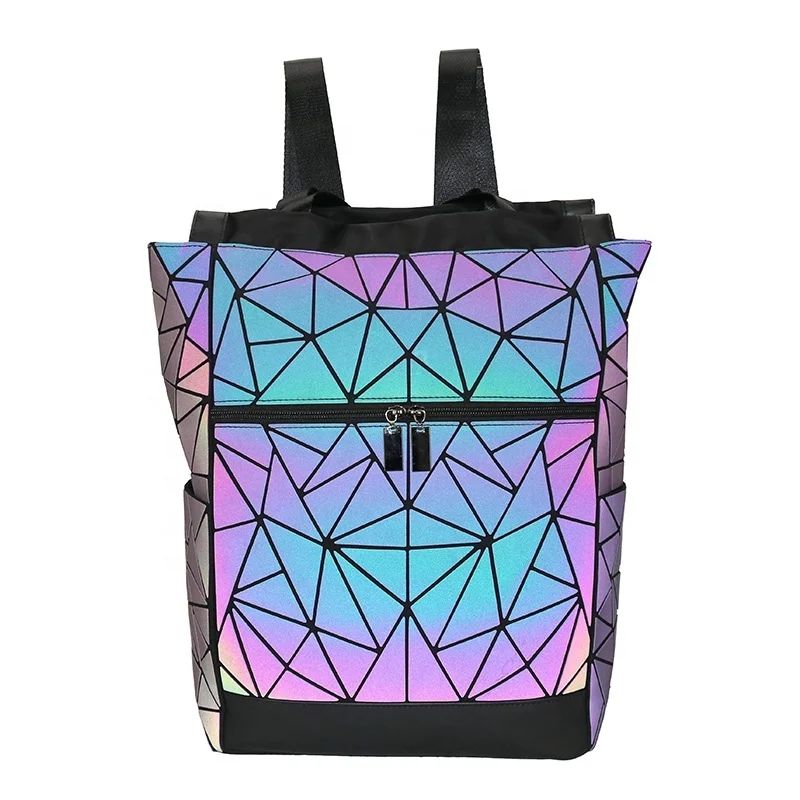 

Unisex Large School Bags Multifunctional Geometric Luminous Backpack