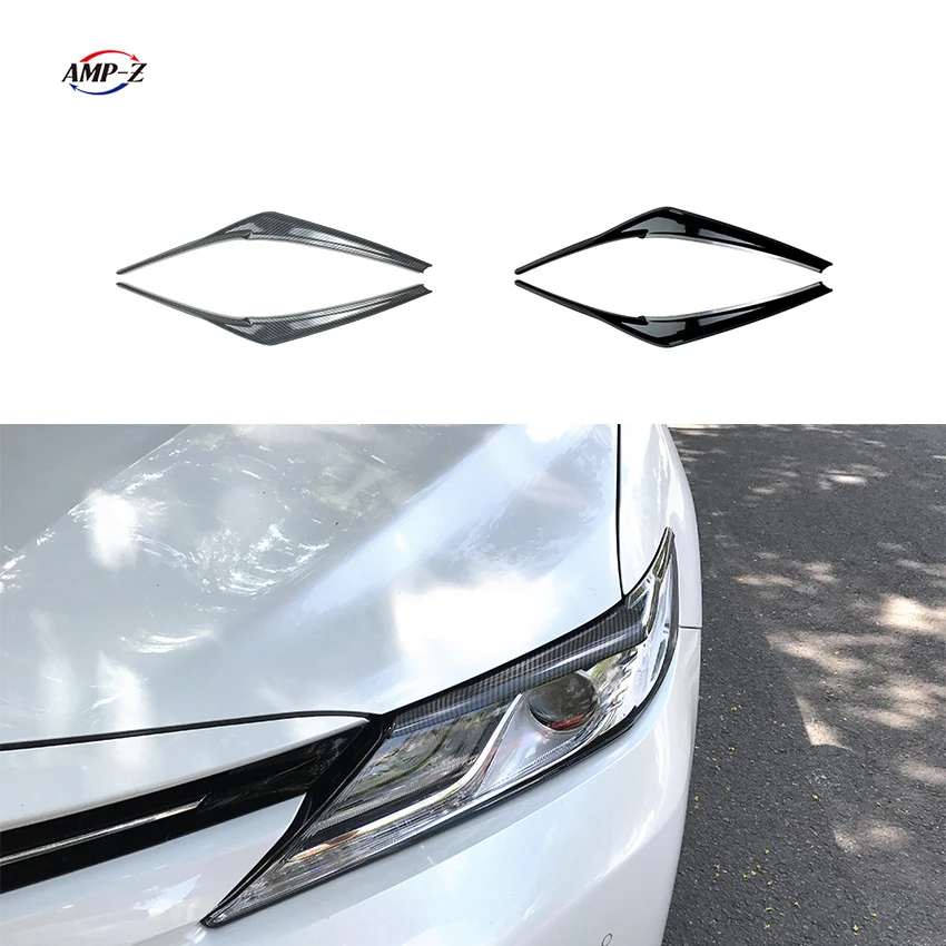 

AMP-Z Headlights Eyebrows Eyelids Stickers For Toyota Camry 2018+ ABS Trim Cover Accessories