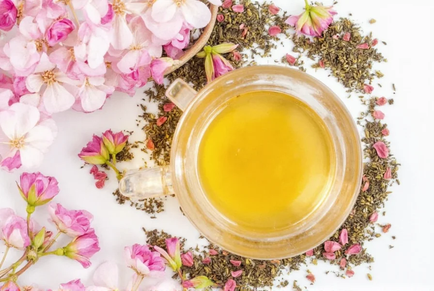 Red clover flowers and dried tea preparation