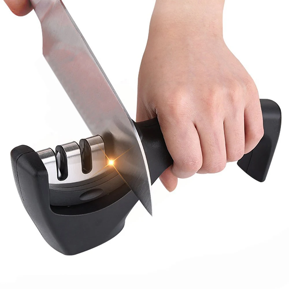 
Professional Kitchen Knife Sharpener 3 Stage Kitchen Sharpening Tool with Non slip Base Chef Knife Sharpening Kit Easy Control  (60766529711)
