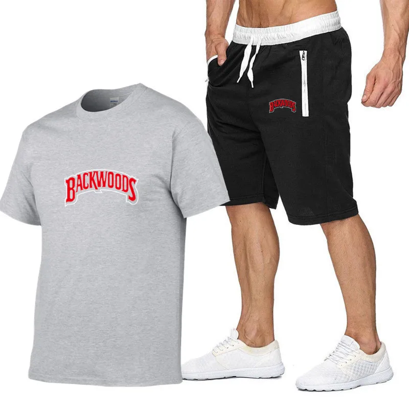 

Sportswear Backwoods Men's T Shirt Shorts Cotton Two Piece Set Summer Jogging Suit Sweatsuit, Customized color