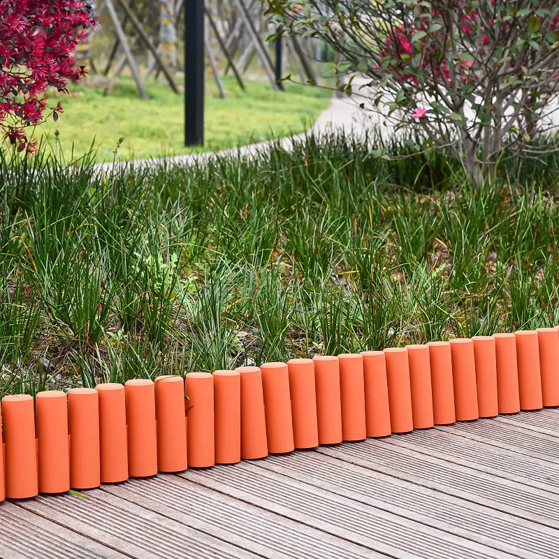 

Garden Fence Small Plastic 8 Packs One Set Yard Edging Border For Outdoor Adjustable Terracotta Color Factory Direct Cheap Price