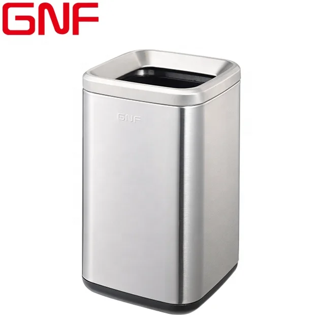 

GNF 7L square stainless steel waste bin with plastic inner bin without lid dustbin household garbage bins