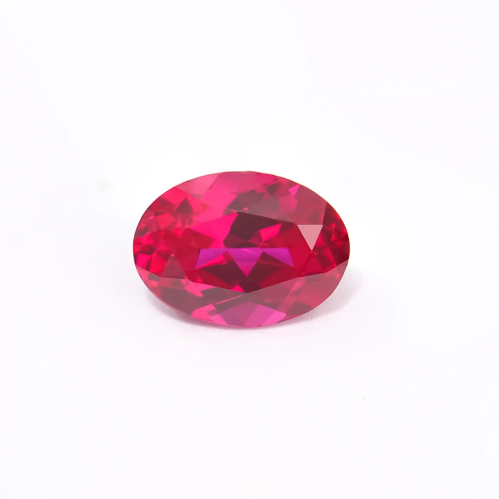 Factory Price Lab Ruby Gemstones Hydrothermal Lab Ruby Oval Shape Fancy Shape for Jewelry Making
