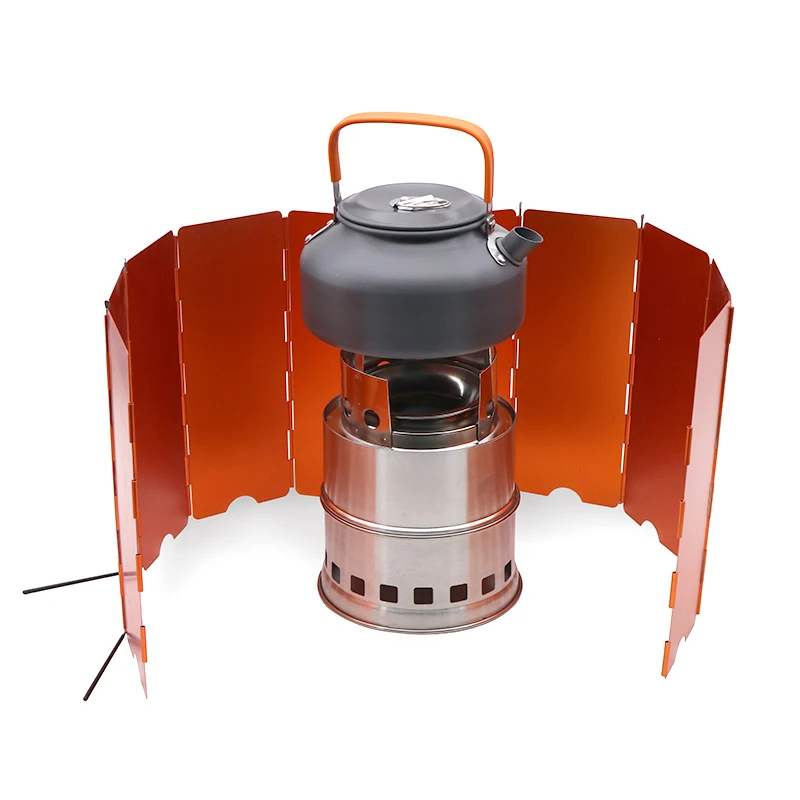 

Collapsible light weight Camping Picnic Cooker Stove Backpacking Wood Stoves Windscreen