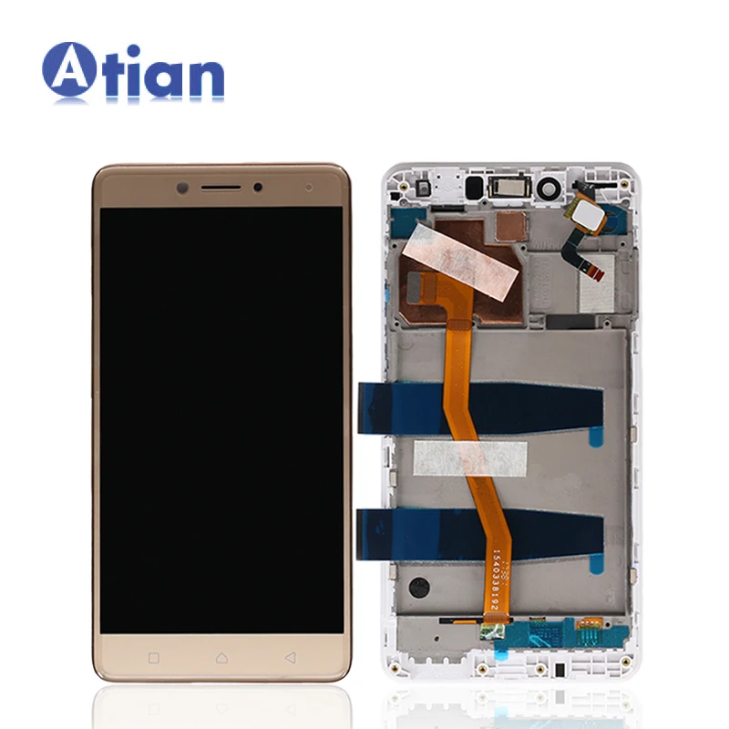 

5.5 Inch for Lenovo K6 Note LCD Display Digitizer Touch Panel Screen Assembly with Frame for Lenovo K6 Plus LCD Touch Screen, White, gold