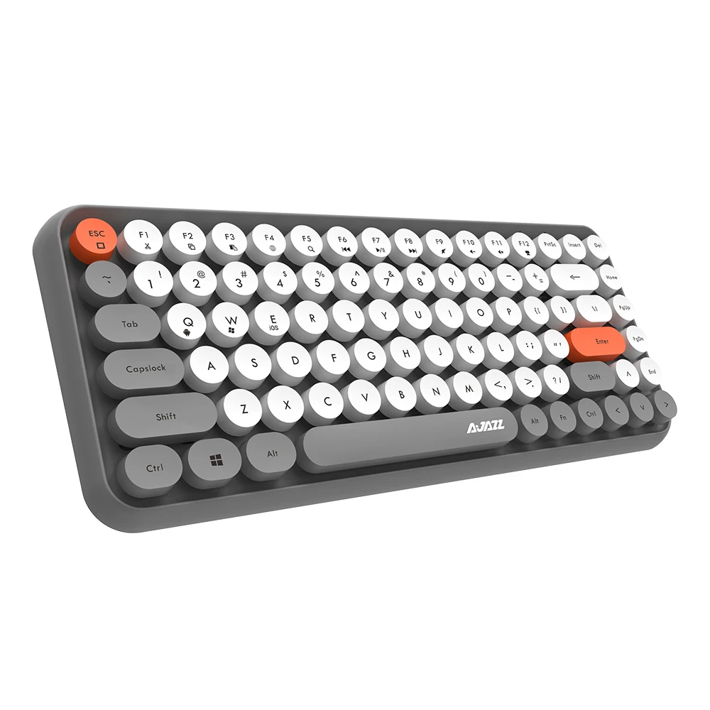 

308I Wireless BT Retro mixed color Keycap typewriter Style Keyboard for PC Laptop Windows IOS