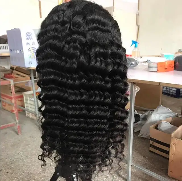 Hair vendors free sample Deep wave lace frontal wig from Indian temple hair wholesale price cheapest free sample wig